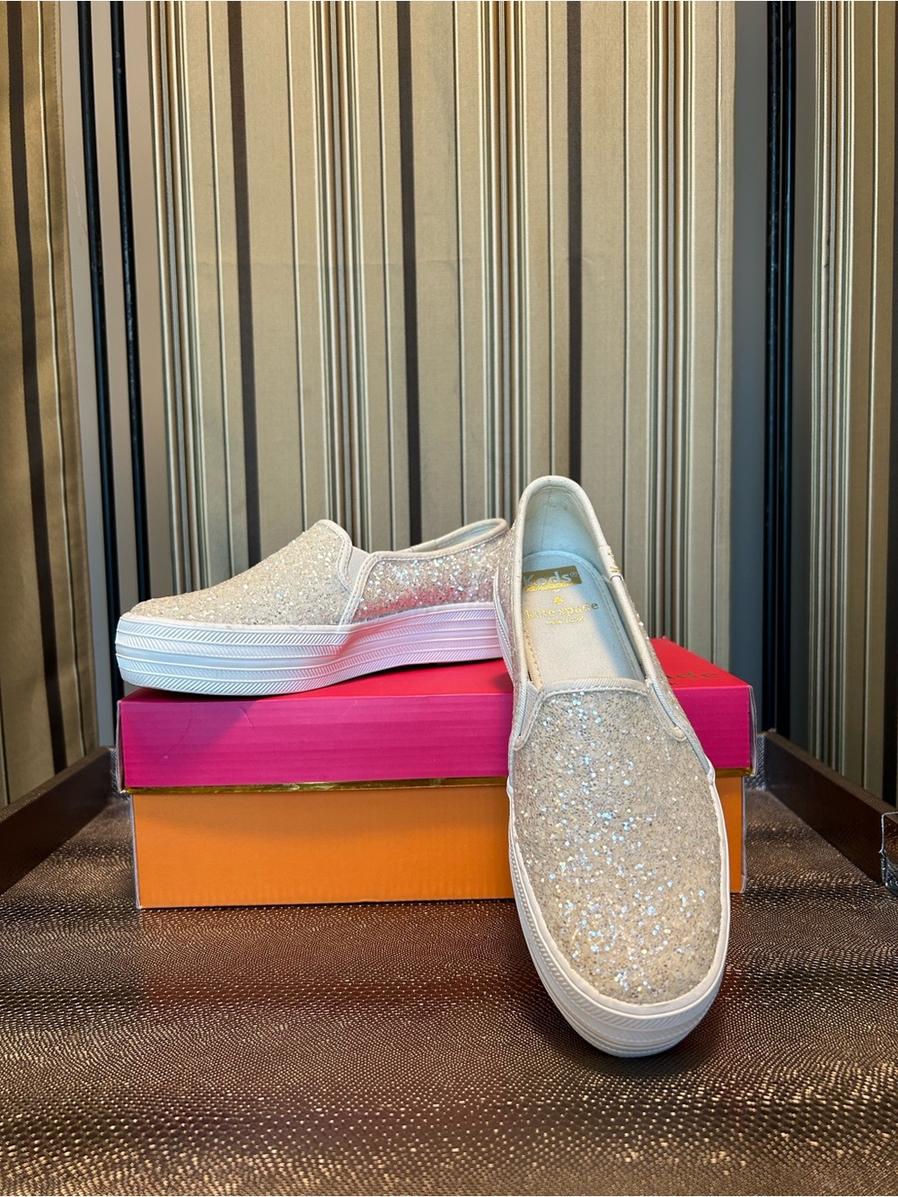 NIB Kate Spade glitter Keds